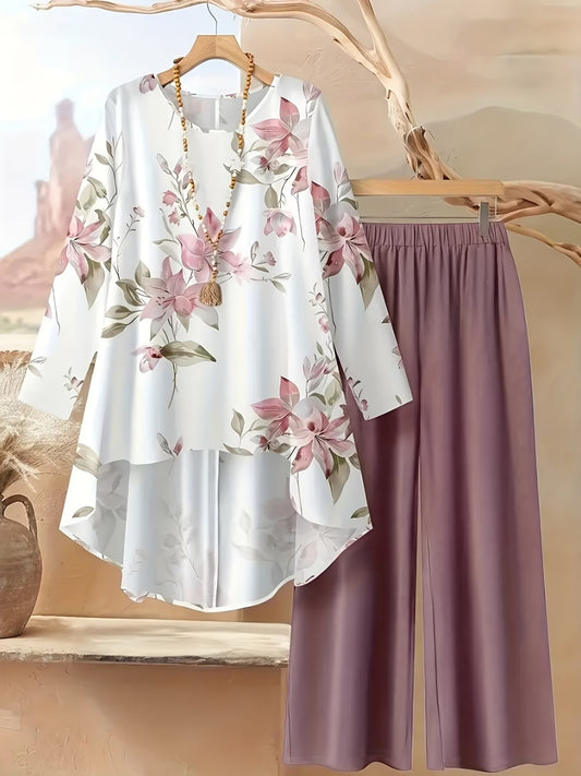 Women's Stylish Digital Print Top & Palazzo Pants Co-Ord
