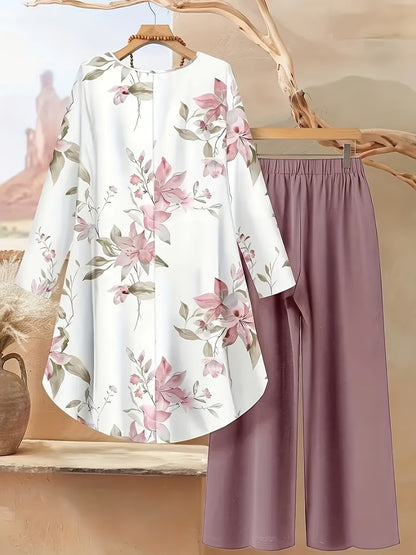 Women's Stylish Digital Print Top & Palazzo Pants Co-Ord