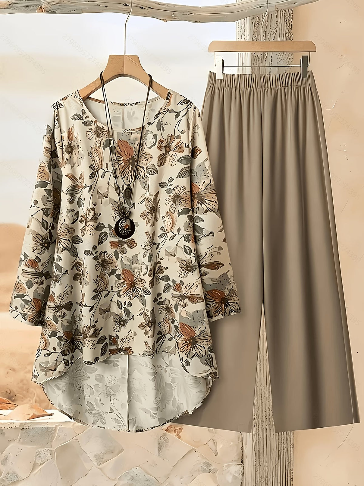 Women's Stylish Digital Print Top & Palazzo Pants Co-Ord