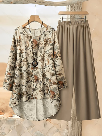 Women's Stylish Digital Print Top & Palazzo Pants Co-Ord