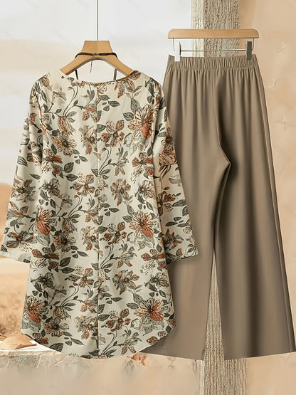 Women's Stylish Digital Print Top & Palazzo Pants Co-Ord