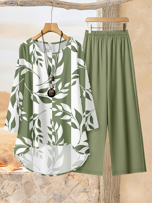 Women's Stylish Digital Print Top & Palazzo Pants Co-Ord