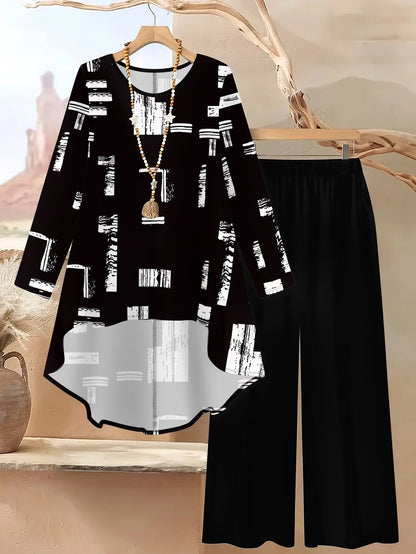 Women's Stylish Digital Print Top & Palazzo Pants Co-Ord