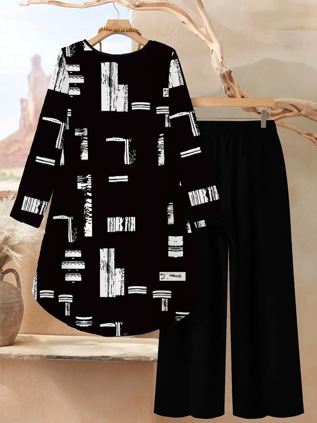 Women's Stylish Digital Print Top & Palazzo Pants Co-Ord