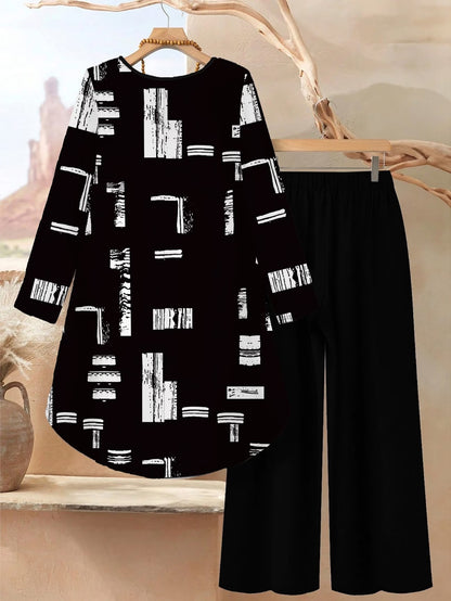 Women's Stylish Digital Print Top & Palazzo Pants Co-Ord