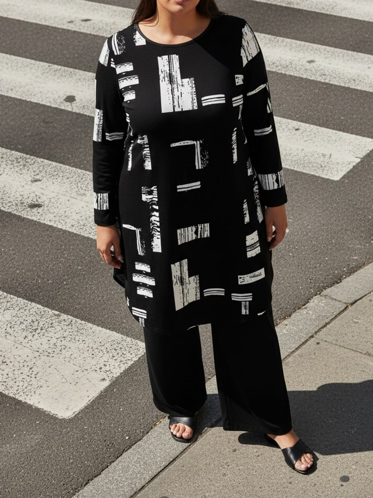 Women's Stylish Digital Print Top & Palazzo Pants Co-Ord