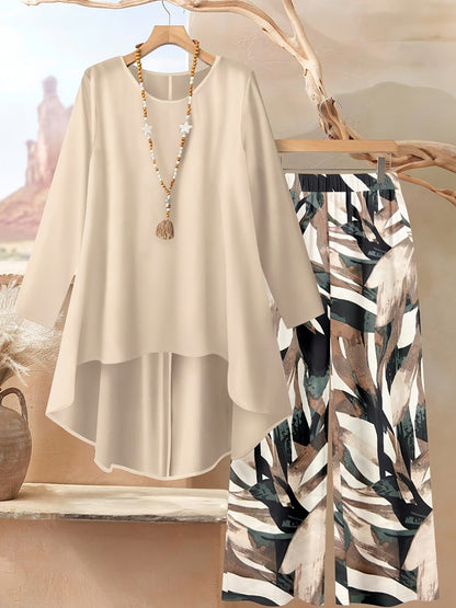Women's Stylish Digital Print Top & Palazzo Pants Co-Ord