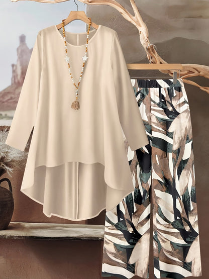 Women's Stylish Digital Print Top & Palazzo Pants Co-Ord