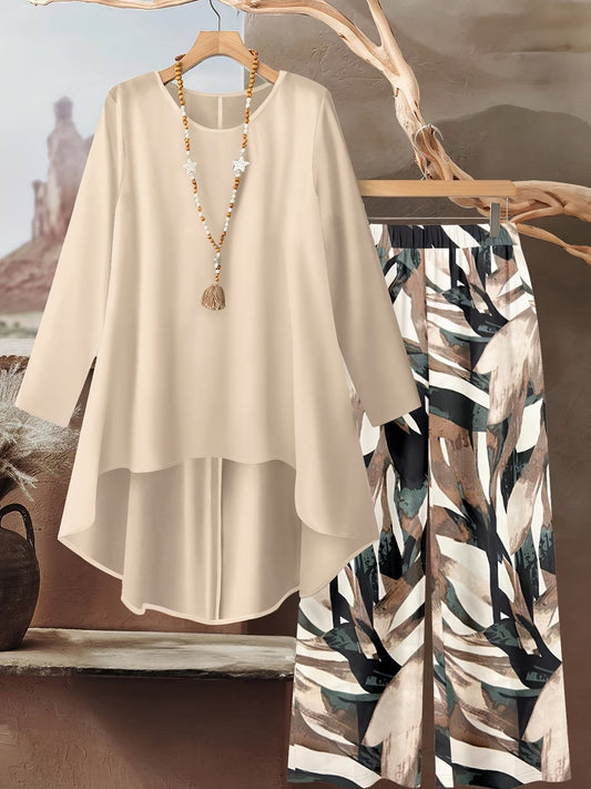 Women's Stylish Digital Print Top & Palazzo Pants Co-Ord