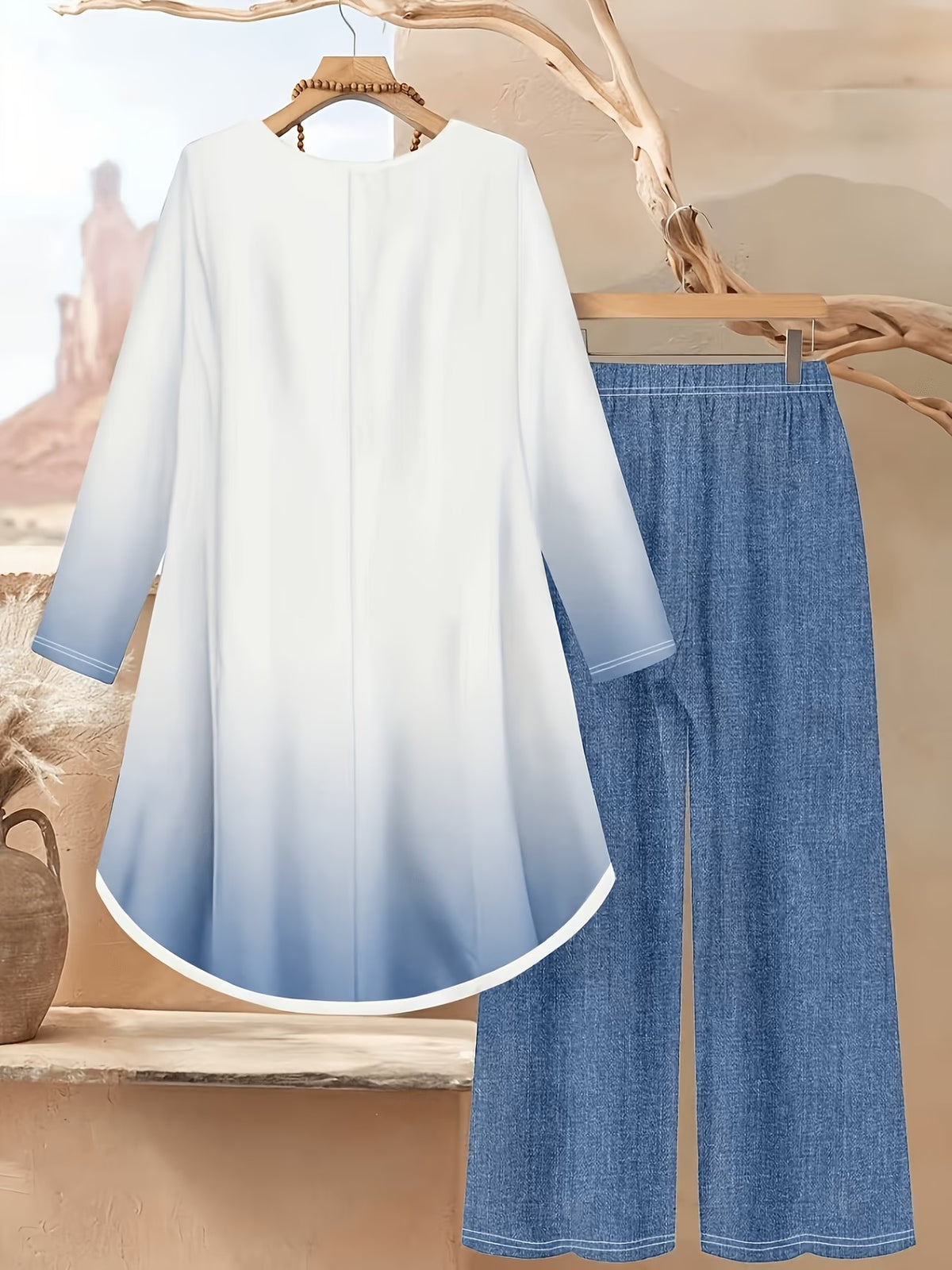 Women's Stylish Digital Print Top & Palazzo Pants Co-Ord