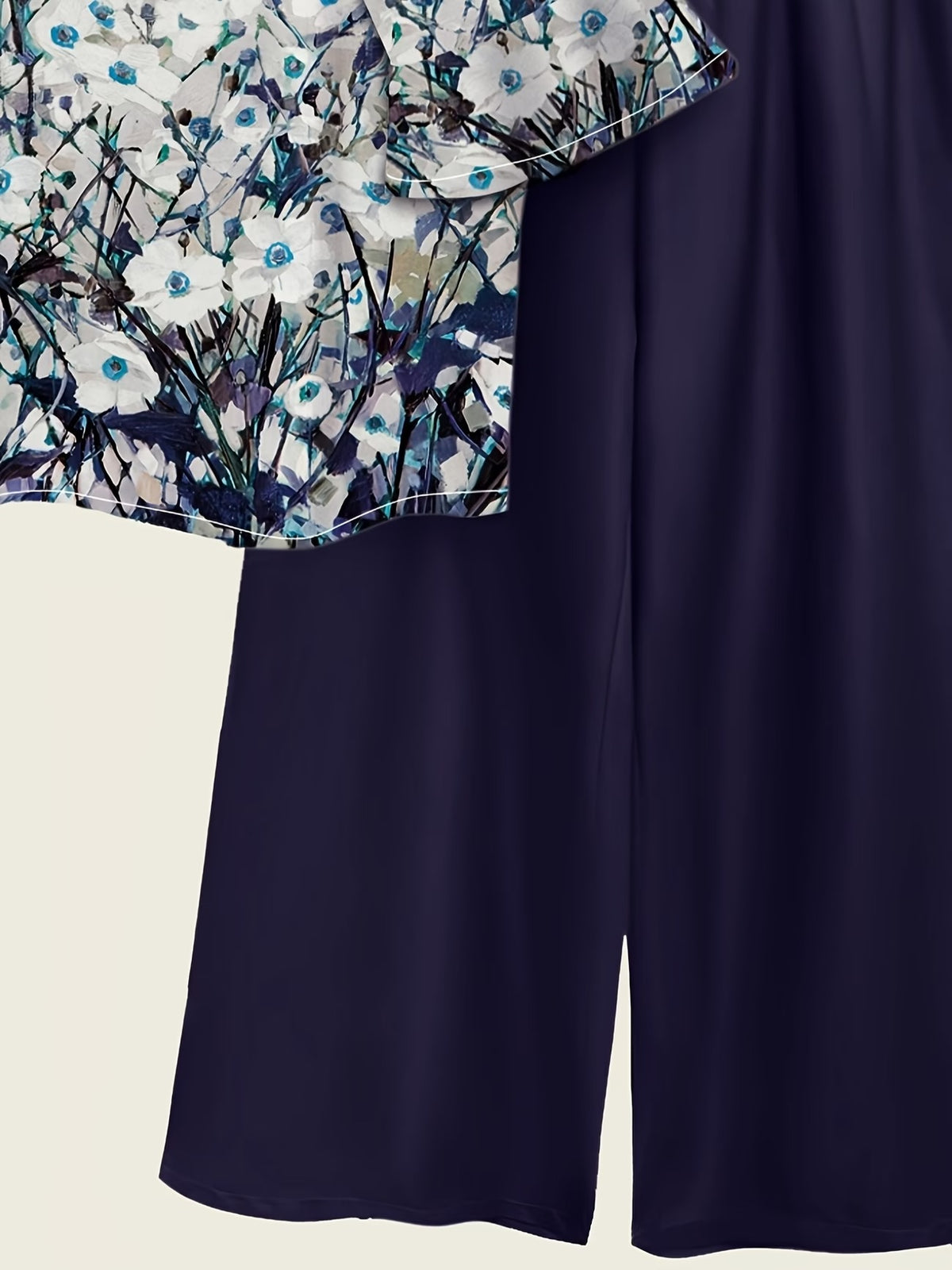 Women's Lightweight Floral Top & Elastic Waist Pants Set