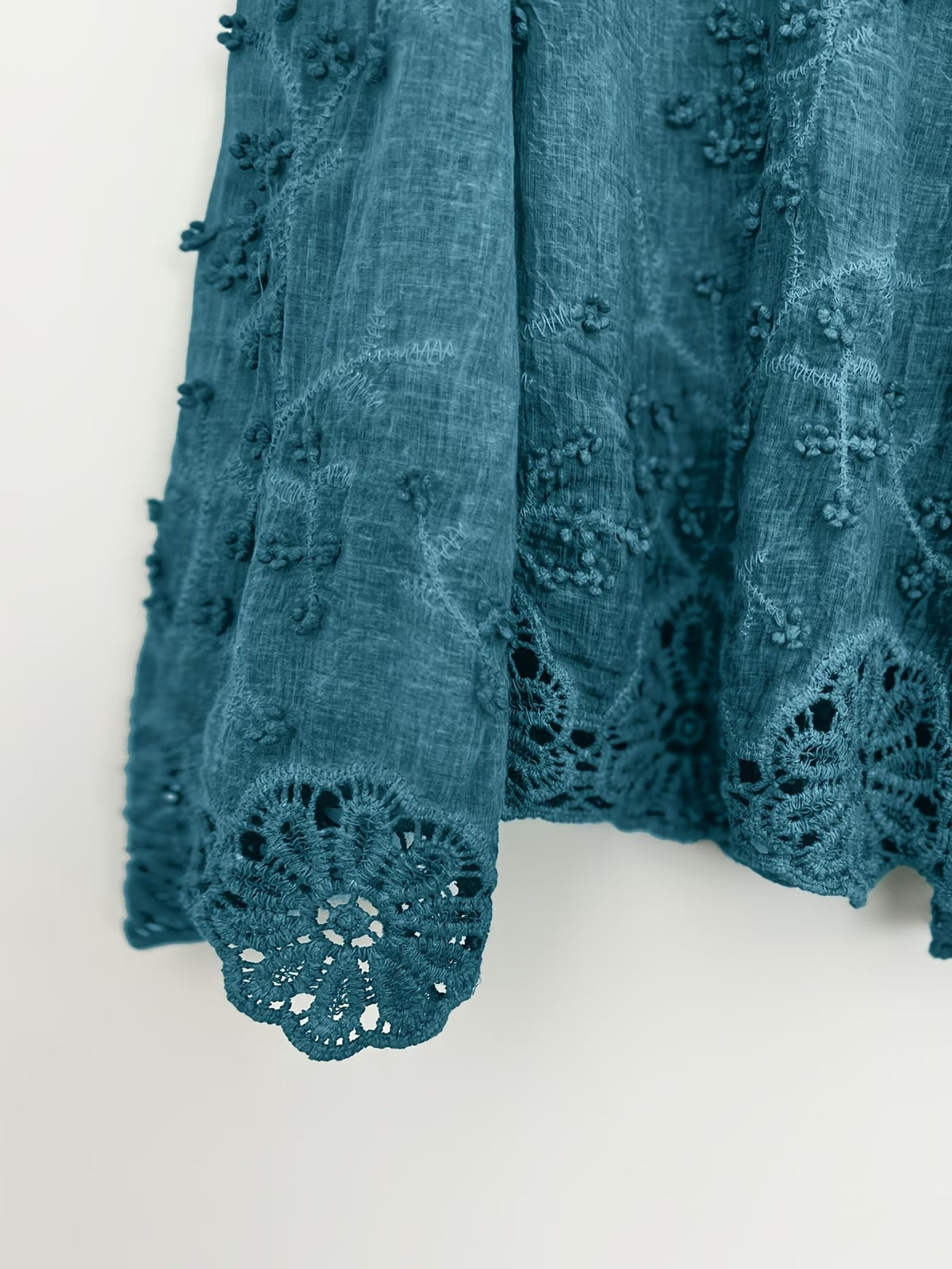 Women's Elegant Embroidered Shirt & Midi Skirt Co-Ord Set