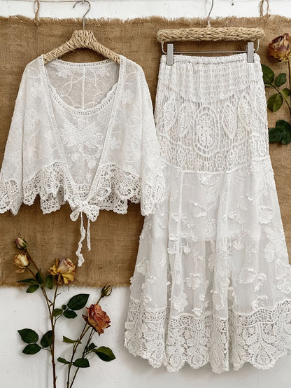 Women's Luxury Long Sleeve Blouse & Maxi Skirt Co-Ord Set
