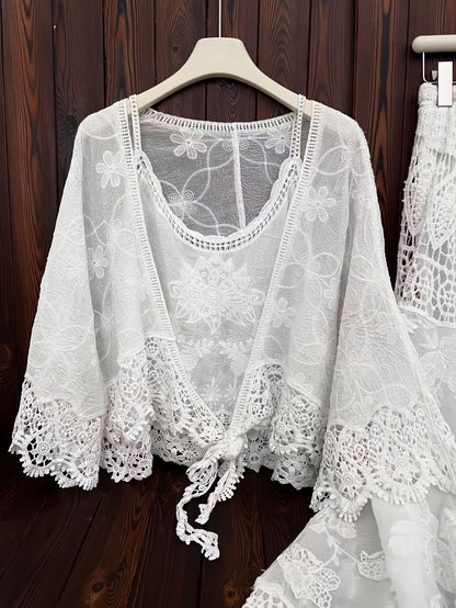 Women's Luxury Long Sleeve Blouse & Maxi Skirt Co-Ord Set