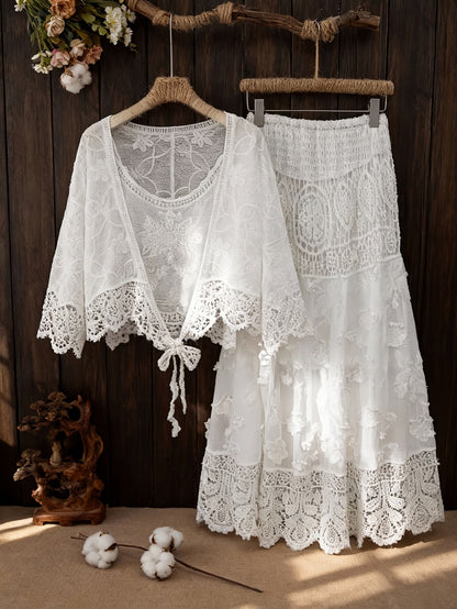 Women's Luxury Long Sleeve Blouse & Maxi Skirt Co-Ord Set