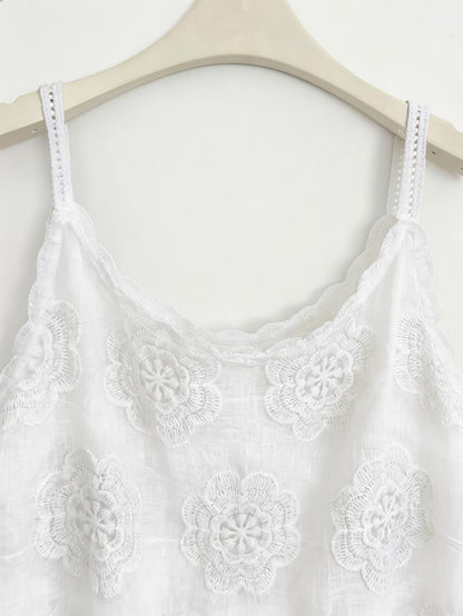 Women's Vintage Embroidered Cami & Midi Skirt Co-Ord Set
