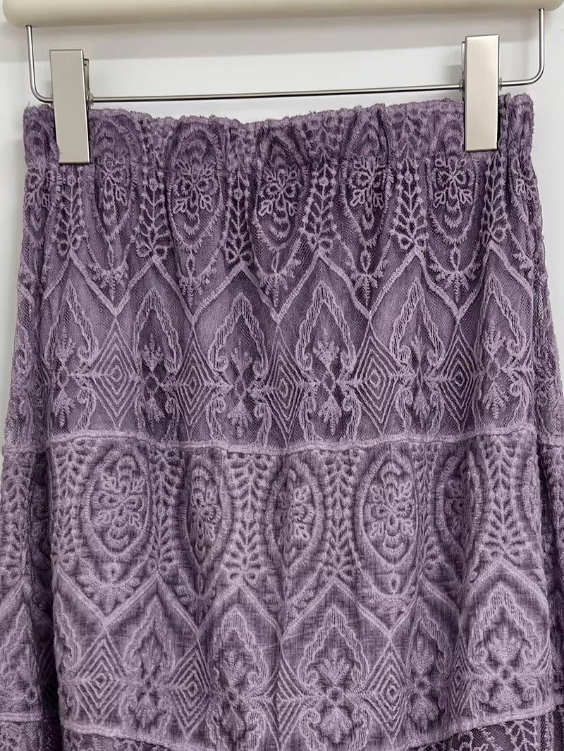 Women's Premium Semi-Sheer Sleeve Top & Midi Skirt Set