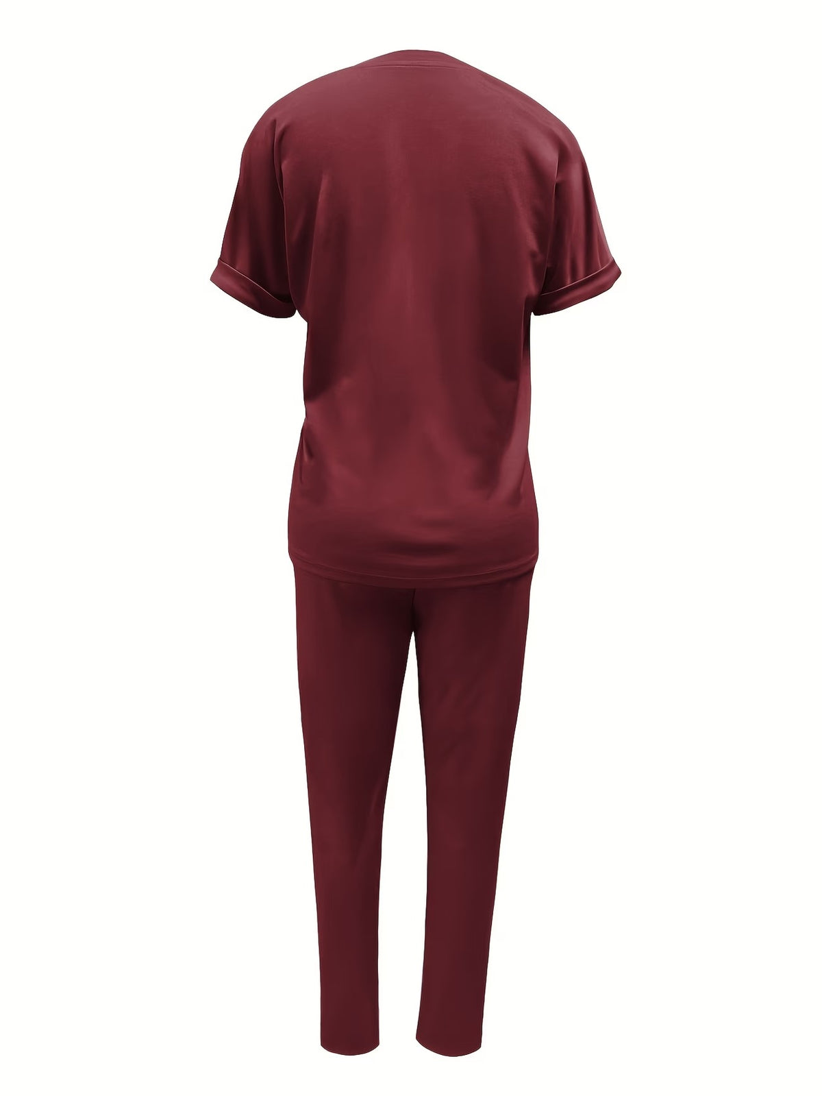 Women’s Fashion Commuter Short-Sleeve Top & Trousers Set