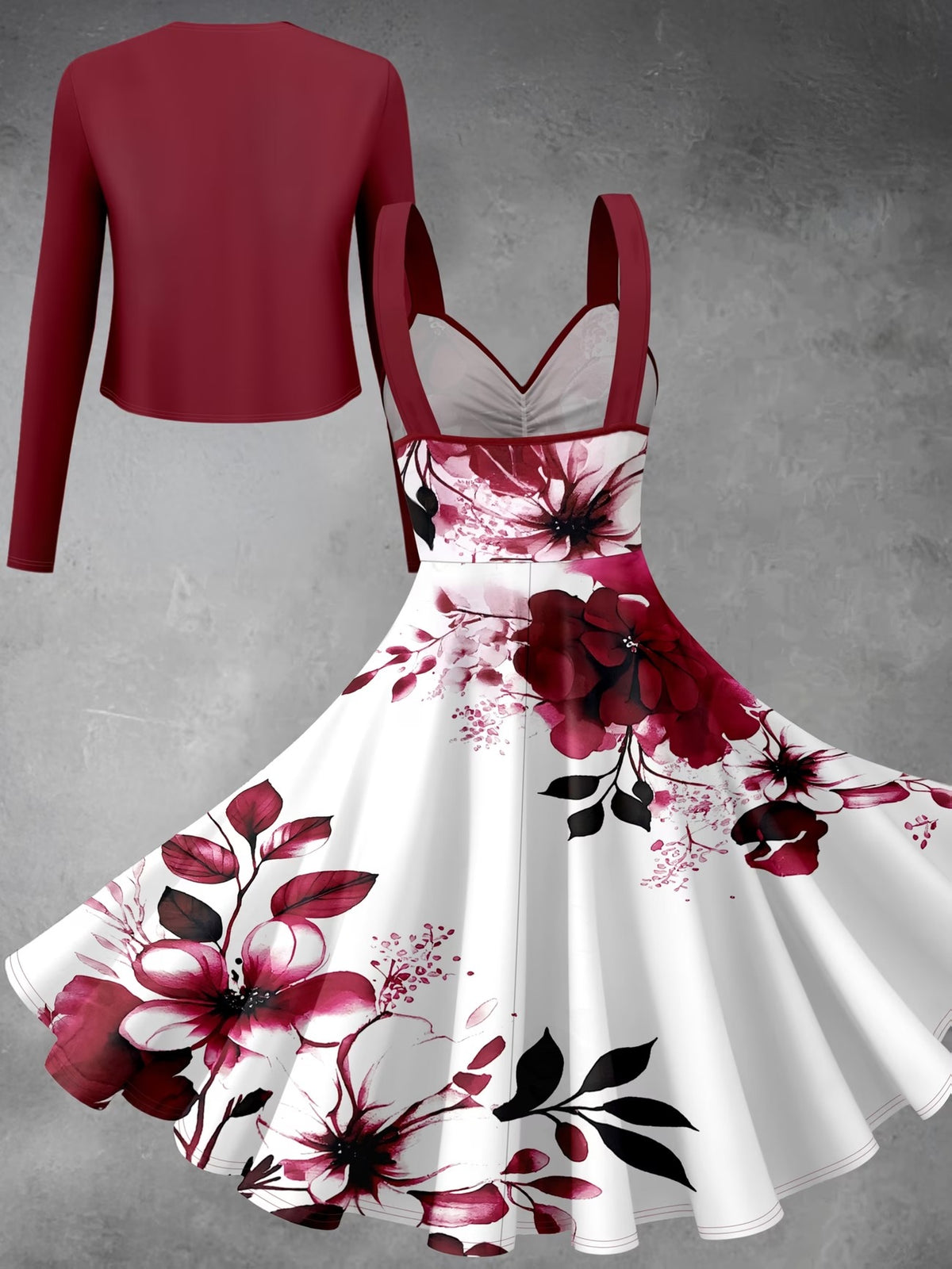 Women’s Graceful Long-Sleeve Top & Flowing Long Skirt Co-Ord Set