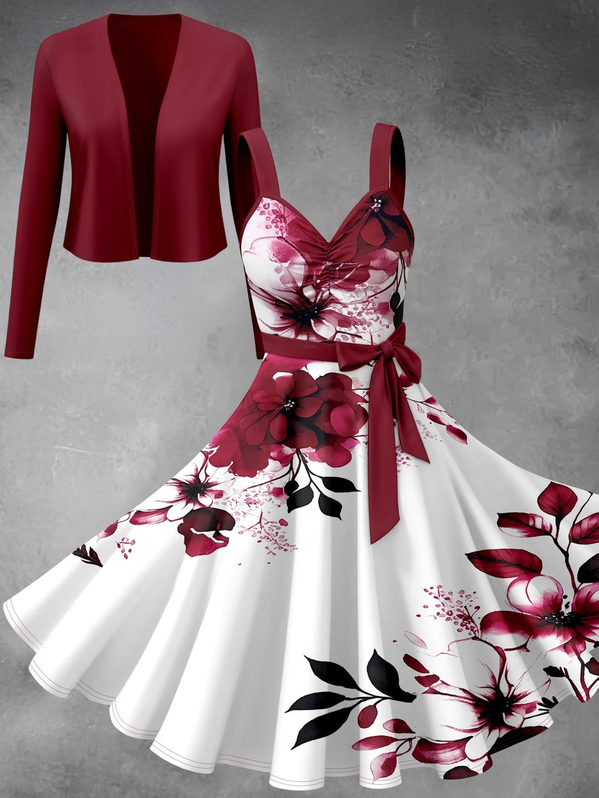 Women’s Graceful Long-Sleeve Top & Flowing Long Skirt Co-Ord Set