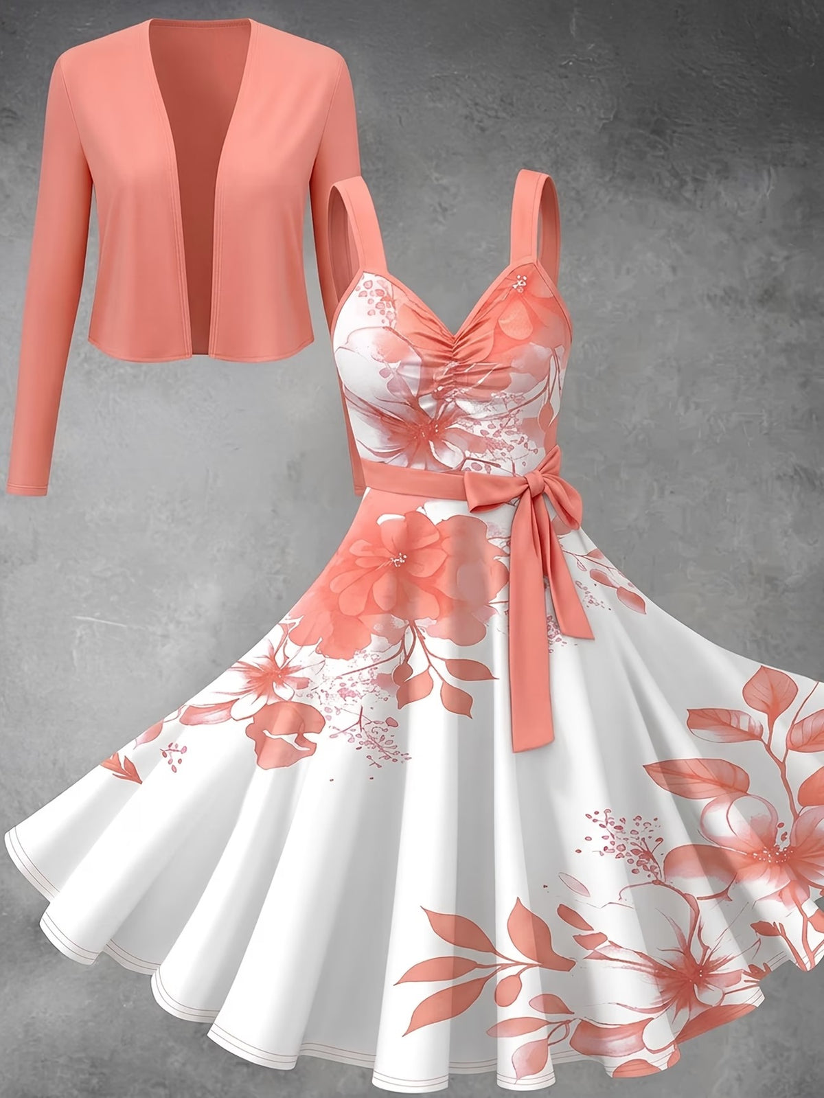 Women’s Graceful Long-Sleeve Top & Flowing Long Skirt Co-Ord Set
