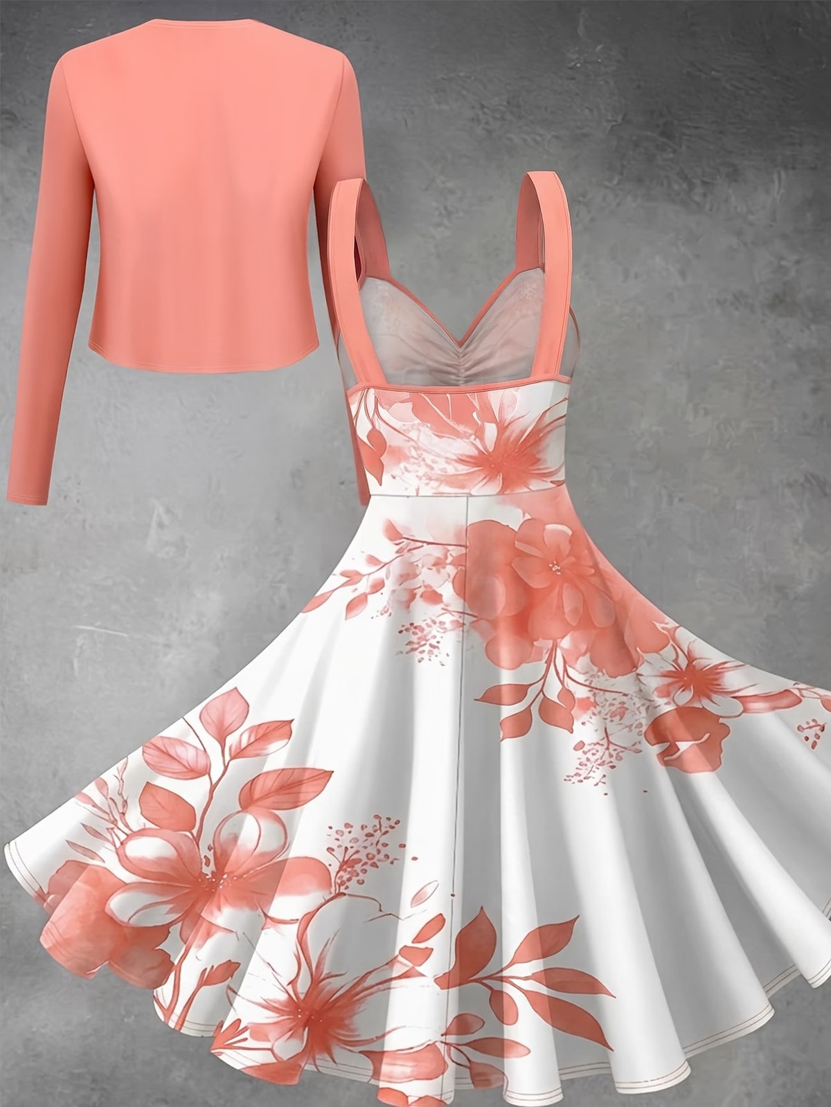 Women’s Graceful Long-Sleeve Top & Flowing Long Skirt Co-Ord Set