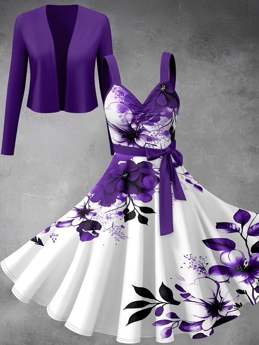 Women’s Graceful Long-Sleeve Top & Flowing Long Skirt Co-Ord Set