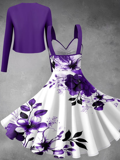 Women’s Graceful Long-Sleeve Top & Flowing Long Skirt Co-Ord Set