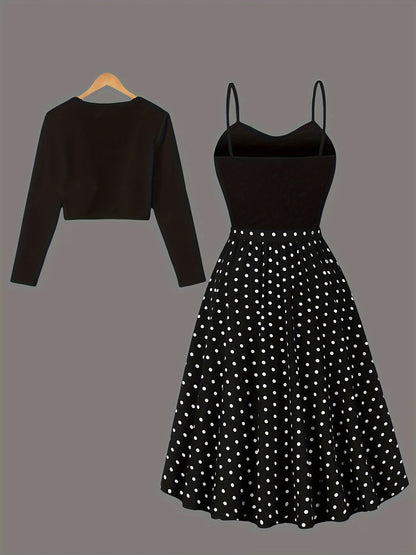 Women’s Graceful Long-Sleeve Top & Flowing Long Skirt Co-Ord Set