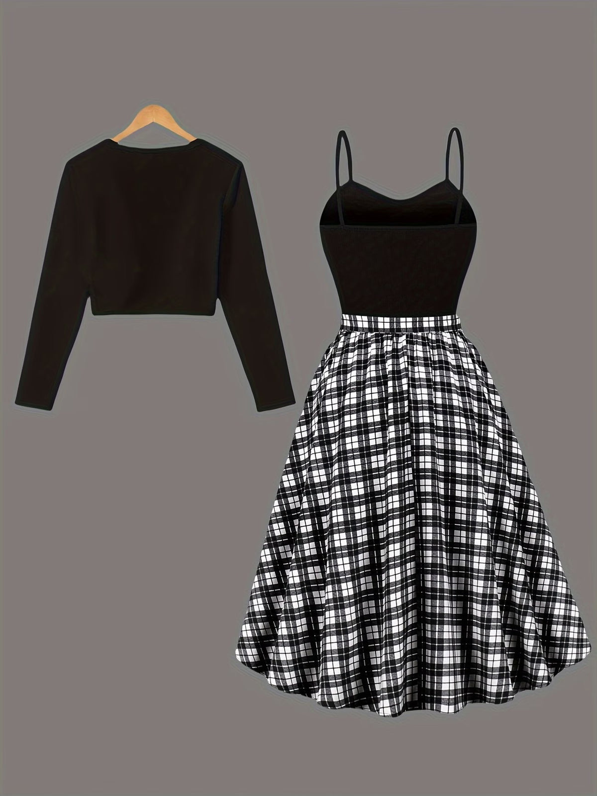 Women’s Graceful Long-Sleeve Top & Flowing Long Skirt Co-Ord Set