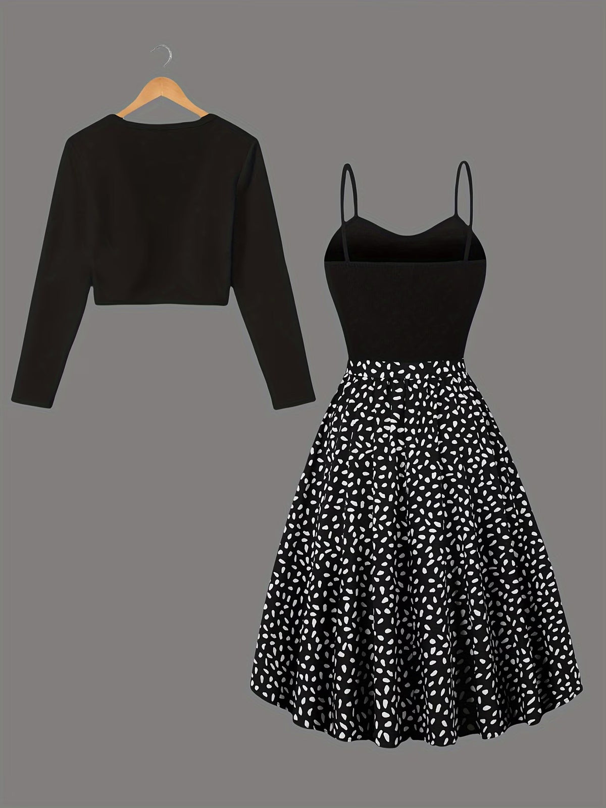 Women’s Graceful Long-Sleeve Top & Flowing Long Skirt Co-Ord Set
