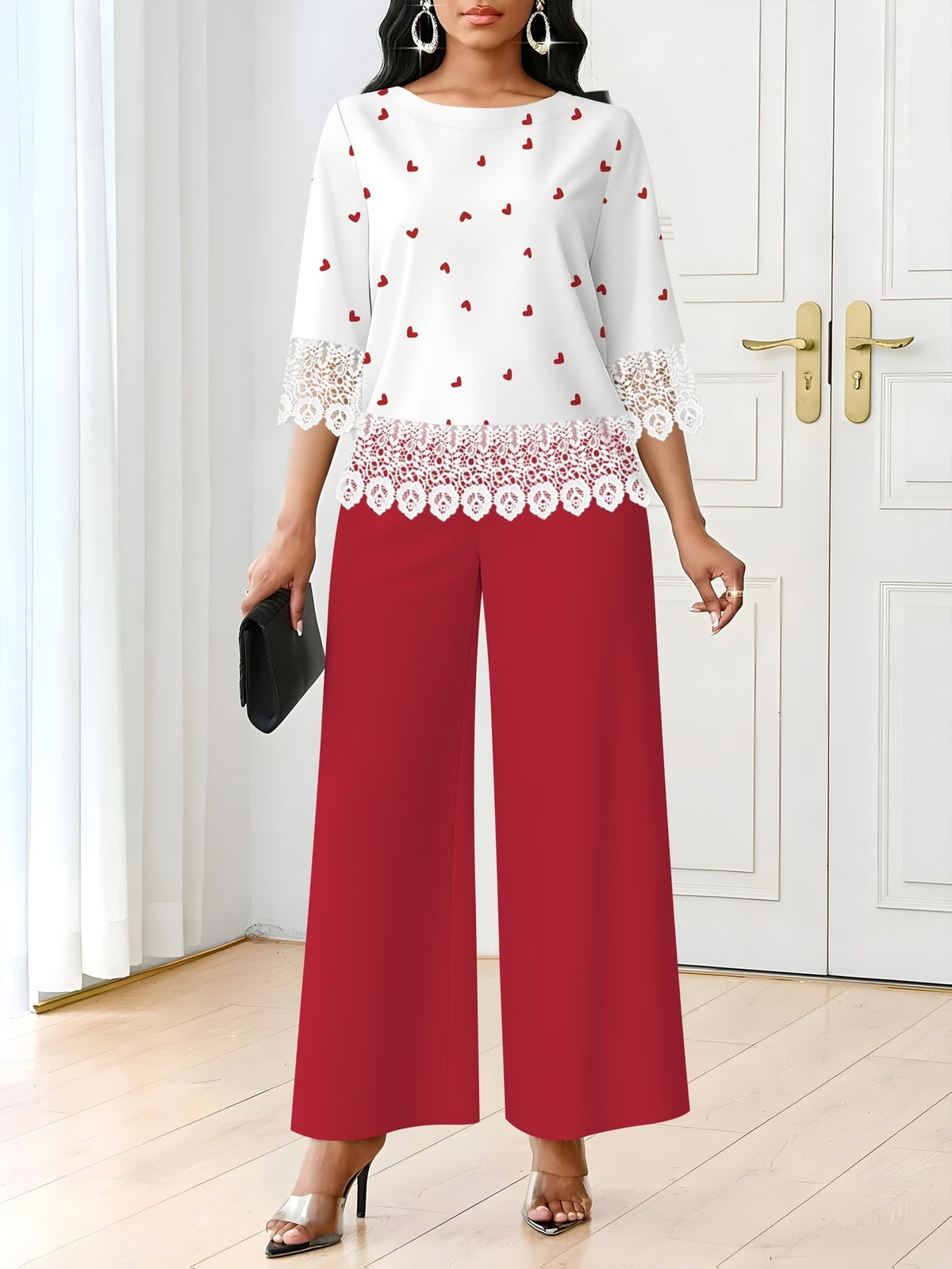 Women’s Lace-Detail Casual Set