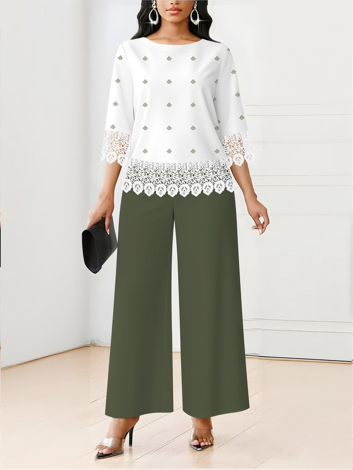 Women’s Lace-Detail Casual Set