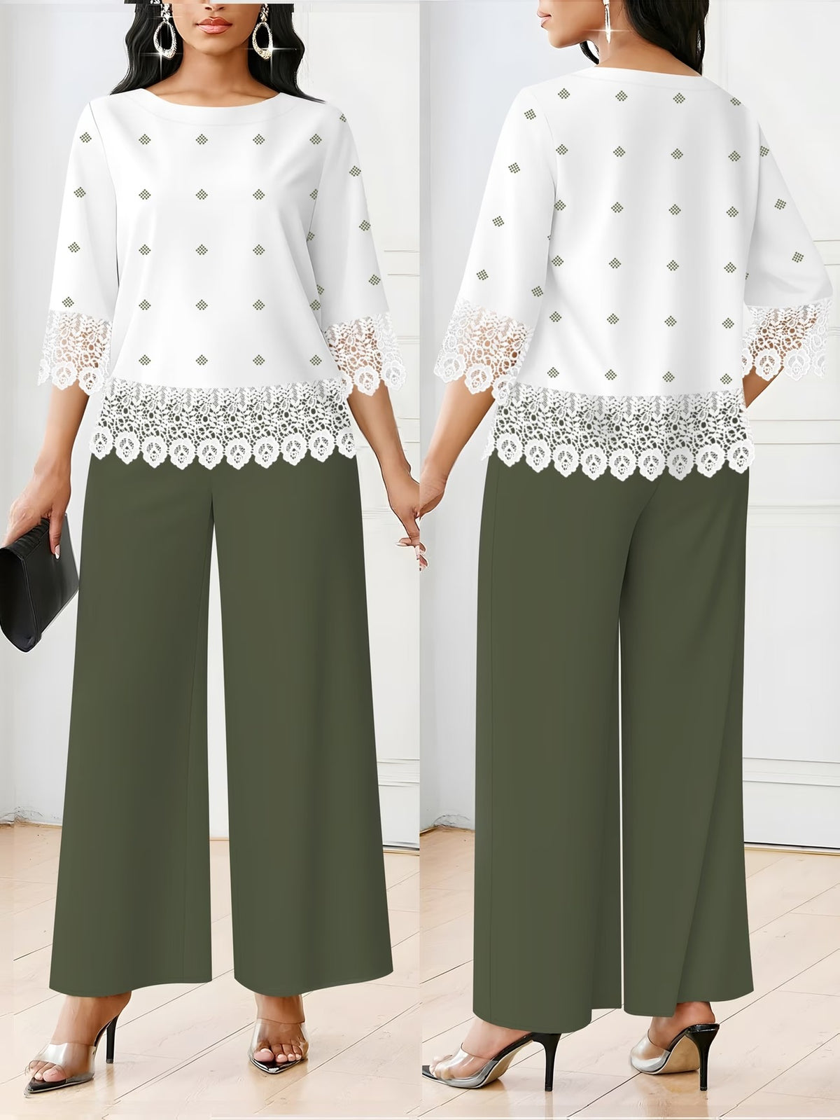 Women’s Lace-Detail Casual Set