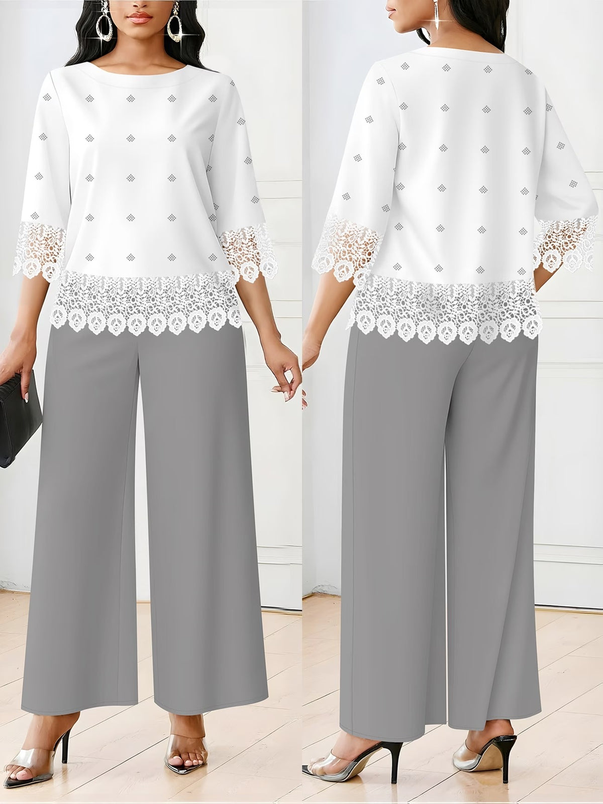 Women’s Lace-Detail Casual Set