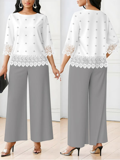 Women’s Lace-Detail Casual Set