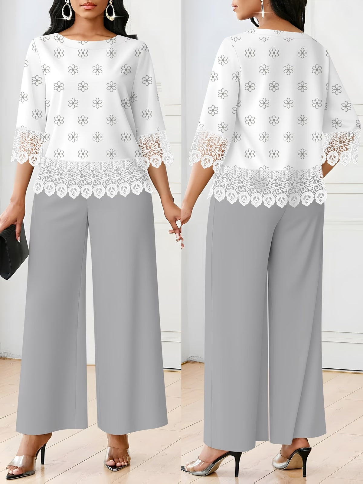 Women’s Lace-Detail Casual Set