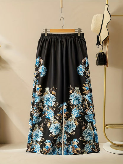 Women’s Plus Size Printed Shirt & Skirt 2-Piece Bohemian Set