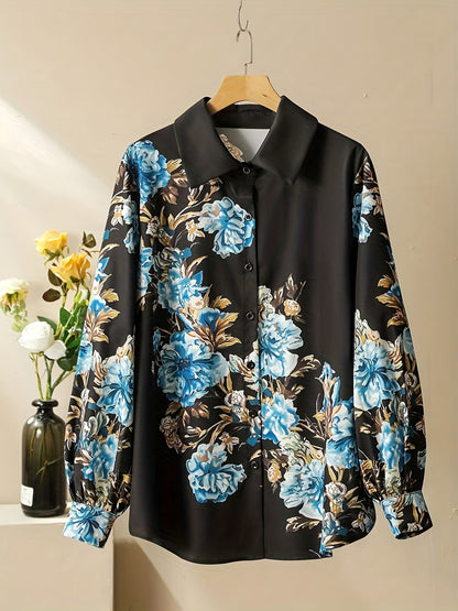 Women’s Plus Size Printed Shirt & Skirt 2-Piece Bohemian Set