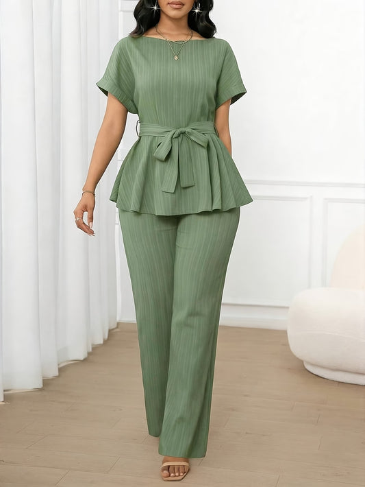 Women’s Loose Straight-Leg Pants Set