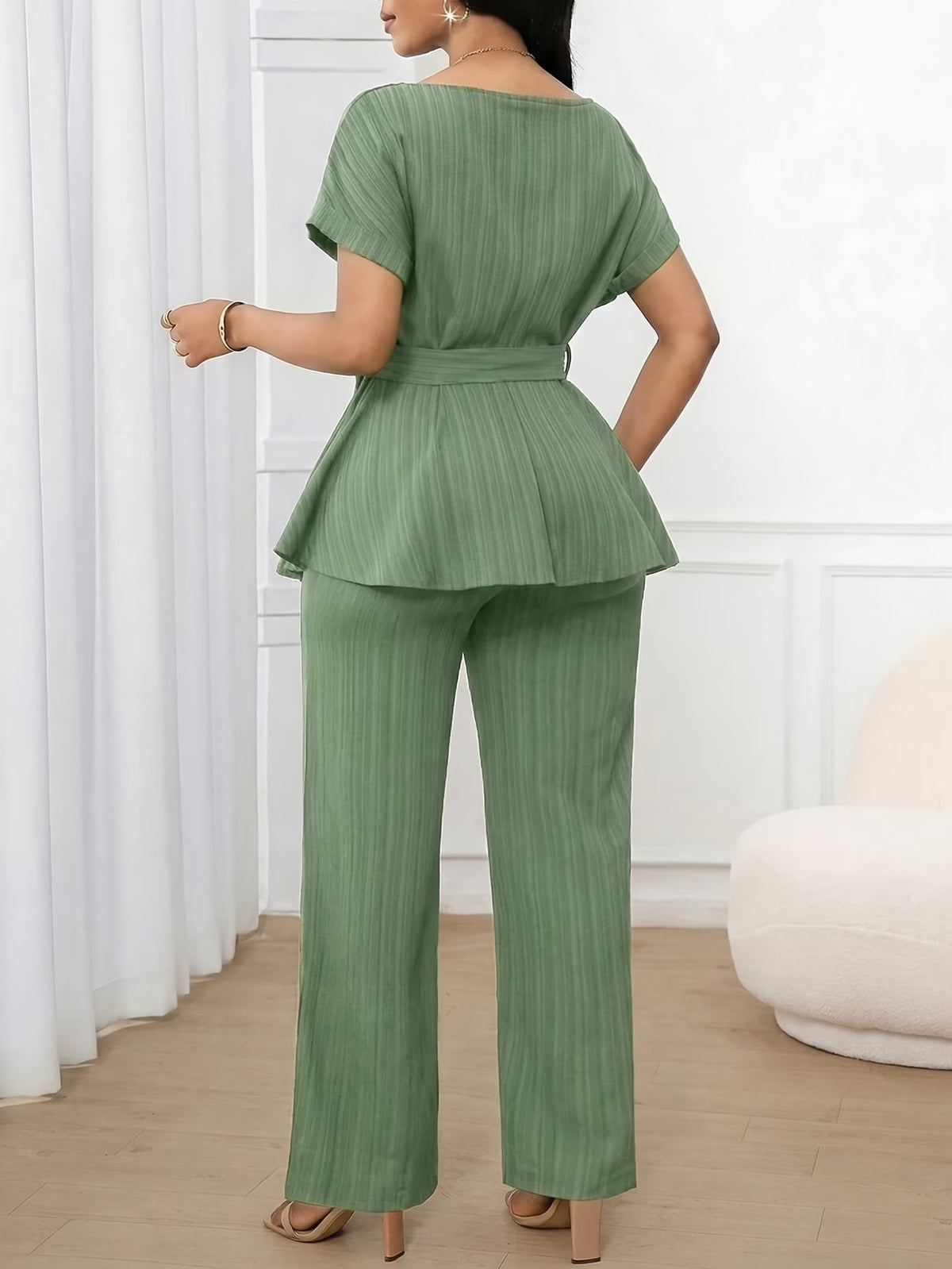 Women’s Loose Straight-Leg Pants Set