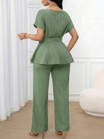 Women’s Loose Straight-Leg Pants Set