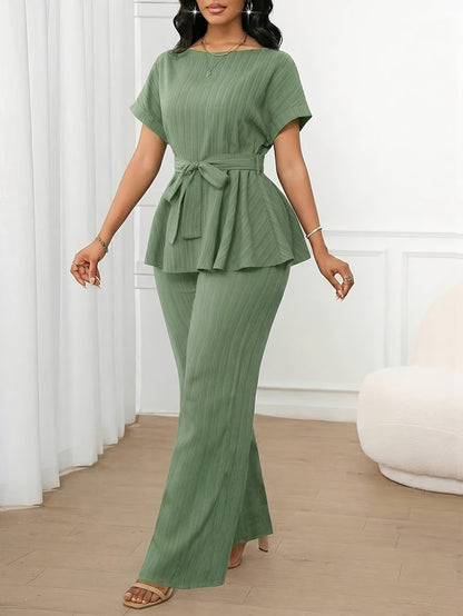 Women’s Loose Straight-Leg Pants Set