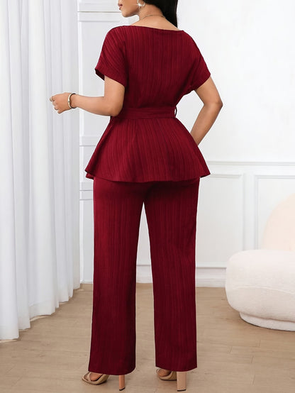 Women’s Loose Straight-Leg Pants Set