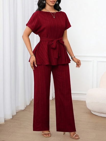 Women’s Loose Straight-Leg Pants Set