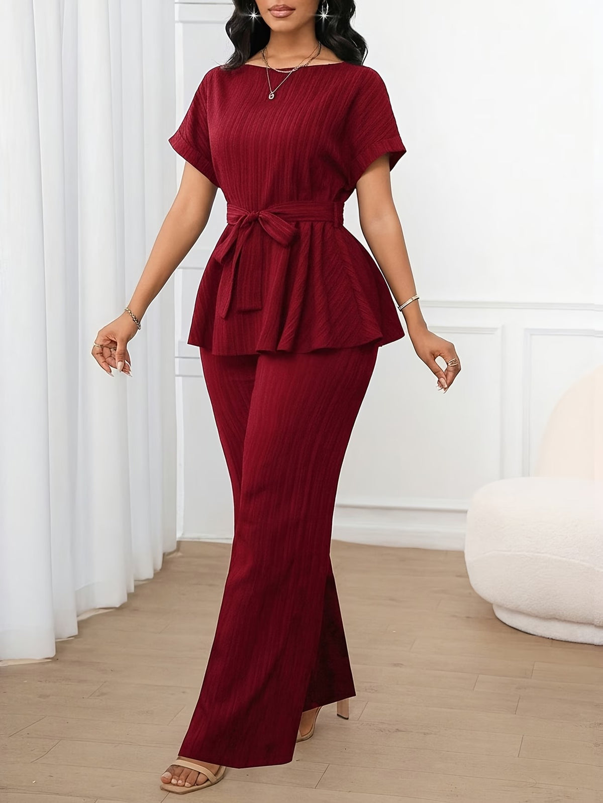 Women’s Loose Straight-Leg Pants Set
