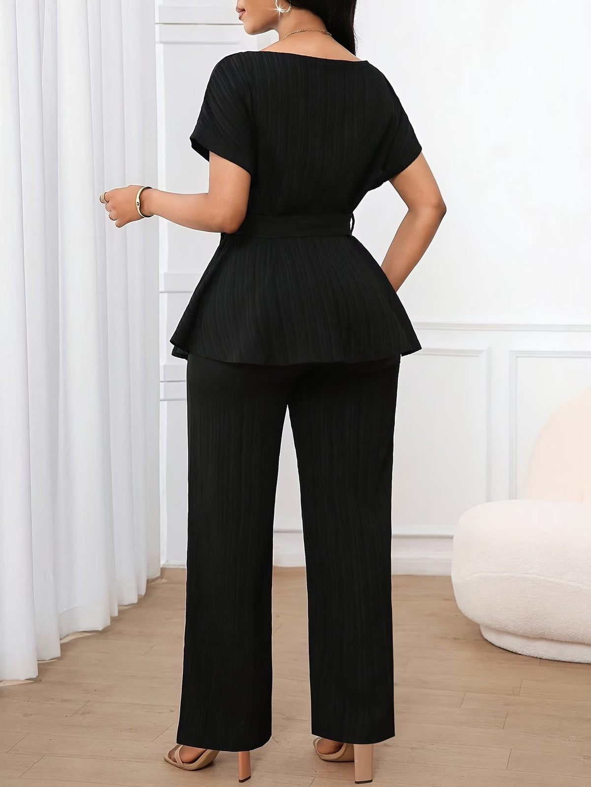 Women’s Loose Straight-Leg Pants Set