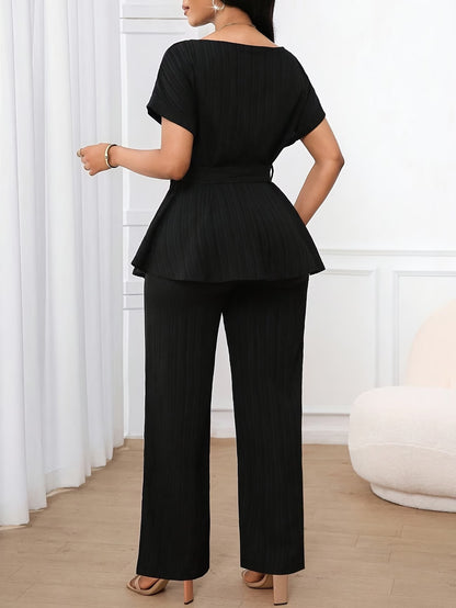 Women’s Loose Straight-Leg Pants Set