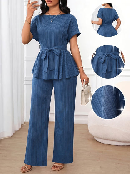 Women’s Loose Straight-Leg Pants Set