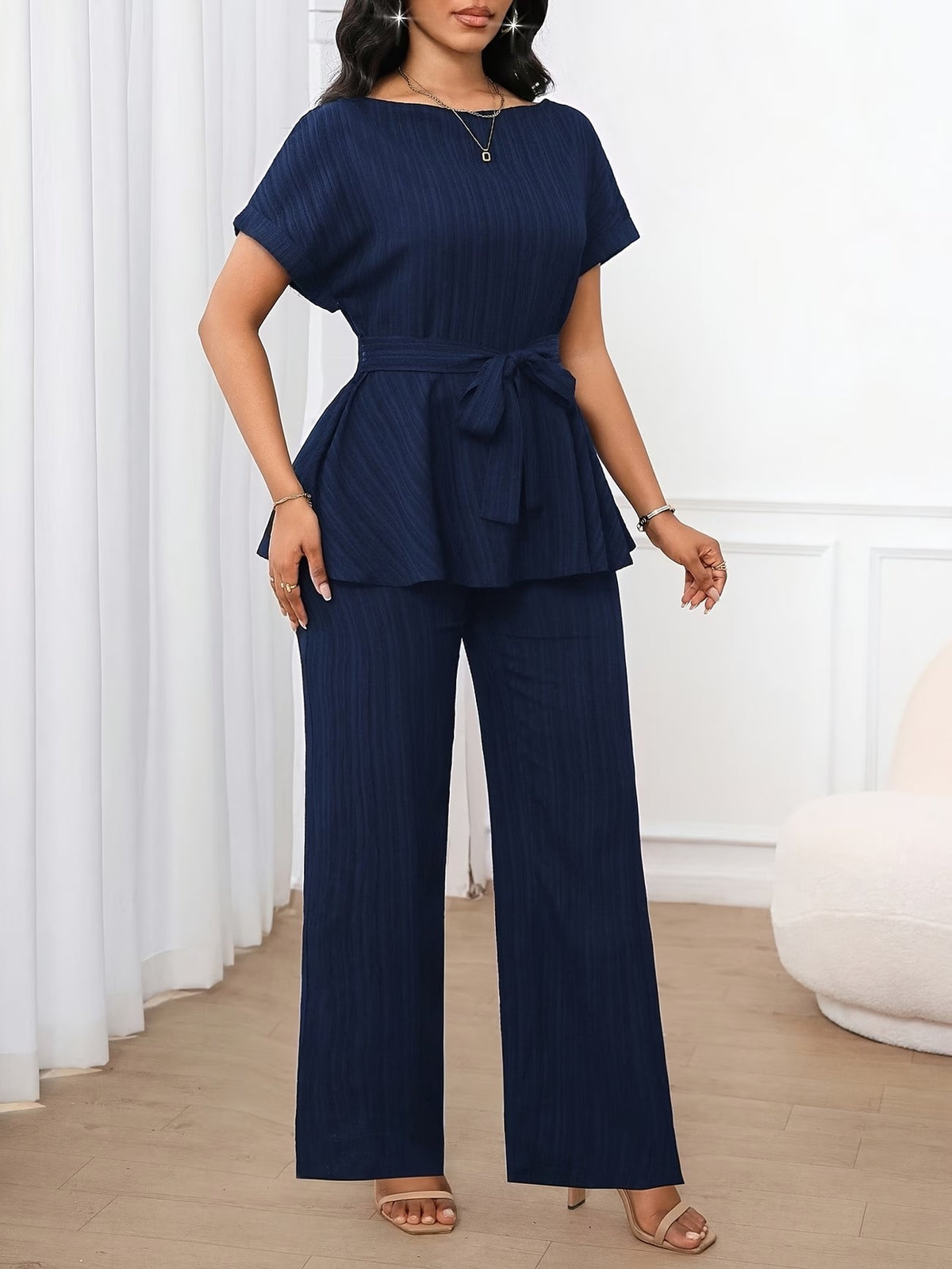 Women’s Loose Straight-Leg Pants Set